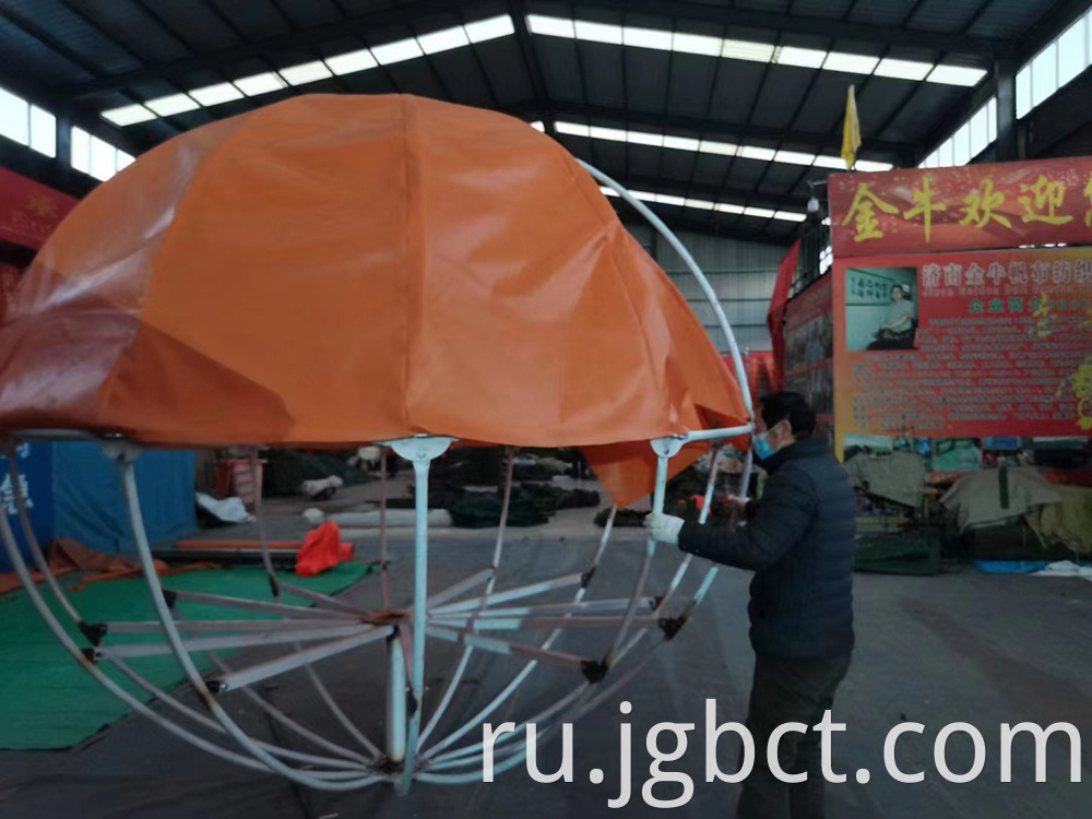 Customized processing of wind resistant spherical tents